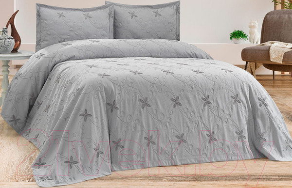 Изображение товара Набор текстиля для спальни DO&CO Matilda 240x250 / 12115 (серый)