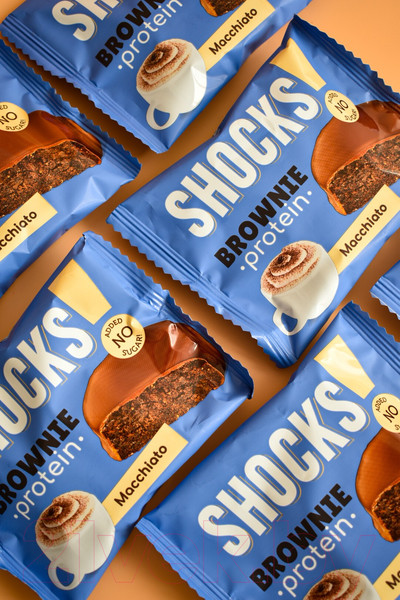 Изображение товара Набор протеинового печенья FitnesShock Shocks! Брауни Кофе с молоком (9x50г)