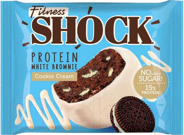 Изображение товара Набор протеинового печенья FitnesShock Shocks! Брауни с ароматом печенья (10x50г)