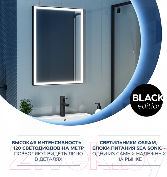 Изображение товара Зеркало Teymi Helmi 50x70 Black Edition / T20302