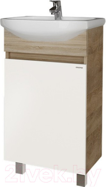 Изображение товара Тумба под умывальник Grossman Поло / 104501-1 (дуб сонома/белый)