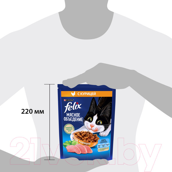 Изображение товара Сухой корм для кошек Felix Мясное объедение курица (200г)