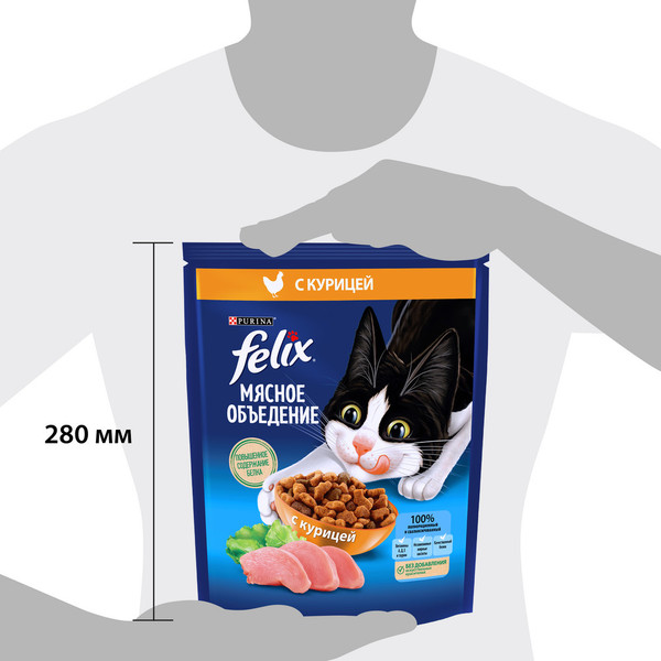 Изображение товара Сухой корм для кошек Felix Мясное объедение курица (600г)