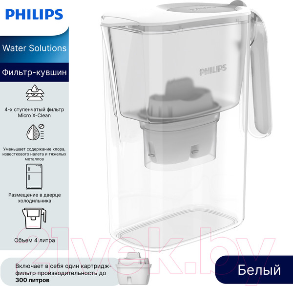 Изображение товара Фильтр-кувшин Philips AWP2938WHT/51 (4л, белый)