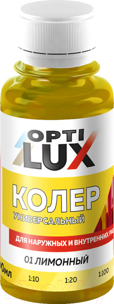 Изображение товара Колеровочная паста Оптилюкс №01 (100мл, лимонный)
