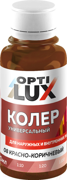 Изображение товара Колеровочная паста Оптилюкс №08 (100мл, красно-коричневый)