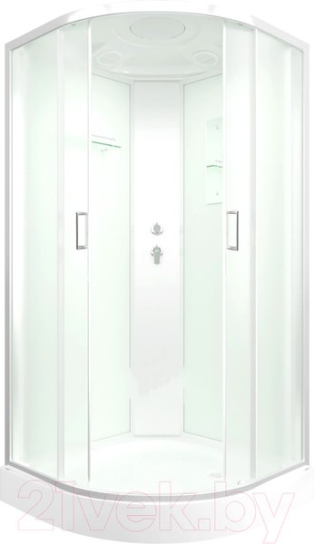 Изображение товара Душевая кабина IVA 100x100x215 / SC010CM (белый/матовое стекло)