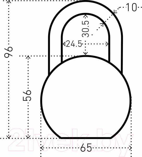 Изображение товара Замок навесной БУЛАТ ВС6-Т65МХ (ВС1С-865)