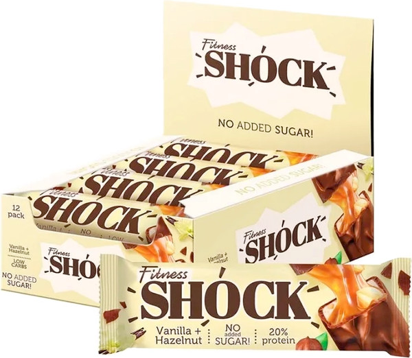 Изображение товара Набор протеиновых батончиков FitnesShock Хрустящий фундук (12x50г)