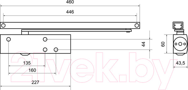 Изображение товара Доводчик с каналом скольжения БУЛАТ Profi ДД 802/5 BH-S (серебристый)