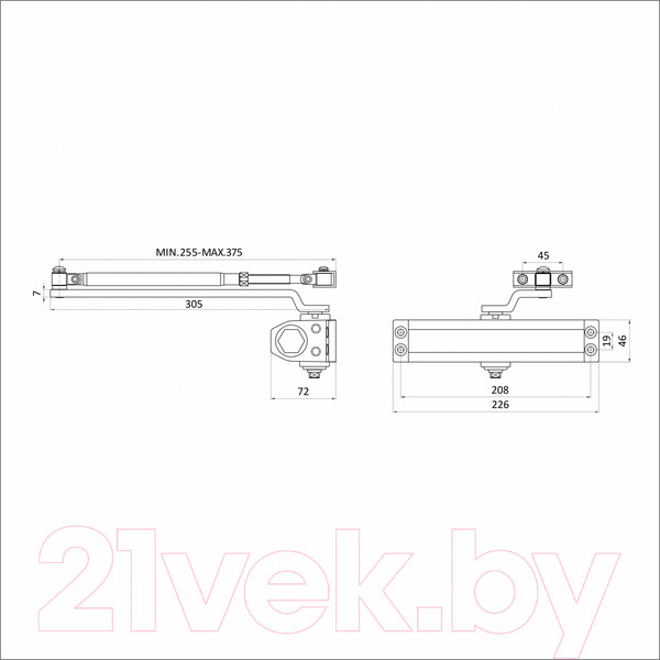 Изображение товара Доводчик с рычагом БУЛАТ Ultimate ДД-150 A-S (серебристый)