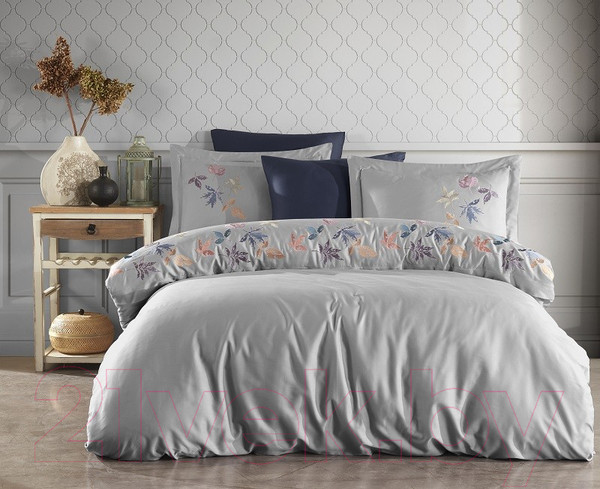 Изображение товара Комплект постельного белья Dantela Vita Hazan с вышивкой 200x220 / 11911 (серый)