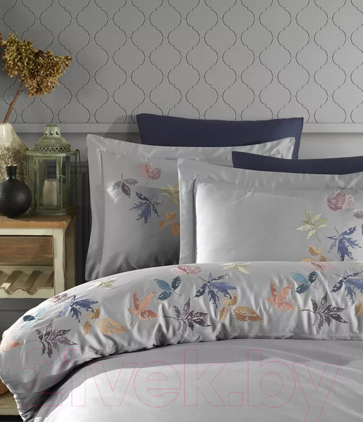 Изображение товара Комплект постельного белья Dantela Vita Hazan с вышивкой 200x220 / 11911 (серый)