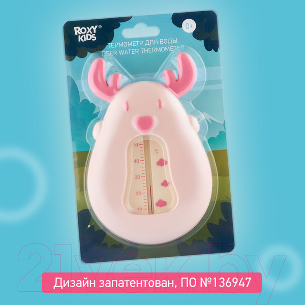 Изображение товара Детский термометр для ванны ROXY-KIDS Олень / RWT-006-P (розовый)