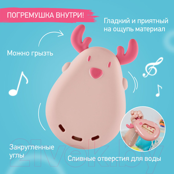 Изображение товара Детский термометр для ванны ROXY-KIDS Олень / RWT-006-P (розовый)