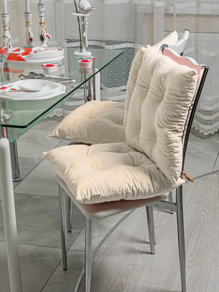 Изображение товара Подушка на стул Lanatex 0342 / 22199 (44x44x10см, сливочный)