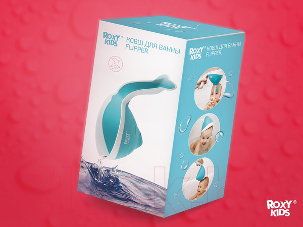 Изображение товара Ковшик для купания Roxy-Kids Flipper RBS-004-SO с лейкой (серый)