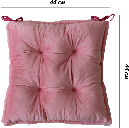 Изображение товара Подушка на стул Lanatex Plush 0350 / 22331 (44x44x10см, светло-розовый)