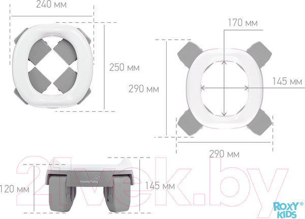 Изображение товара Дорожный горшок Roxy-Kids HandyPotty / HP-255GG (серый/серый)