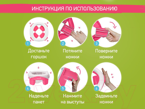 Изображение товара Дорожный горшок Roxy-Kids HandyPotty / HP-255FG (фуксия/серый)