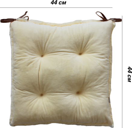 Изображение товара Подушка на стул Lanatex Plush 0350 / 22337 (44x44x10см, сливочный)