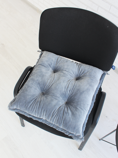 Изображение товара Подушка на стул Lanatex Plush 0350 / 22339 (44x44x10см, темно-серый)