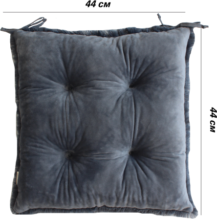 Изображение товара Подушка на стул Lanatex Plush 0350 / 22339 (44x44x10см, темно-серый)