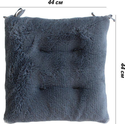 Изображение товара Подушка на стул Lanatex Plush 0350 / 22339 (44x44x10см, темно-серый)