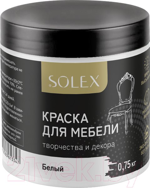 Изображение товара Краска Solex Для мебели (750г, белый)