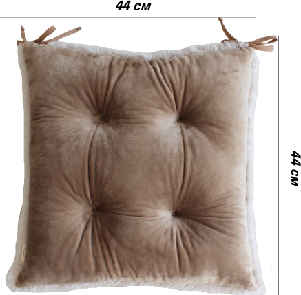 Изображение товара Подушка на стул Lanatex Plush 0350 / 22341 (44x44x10см, светло-бежевый)