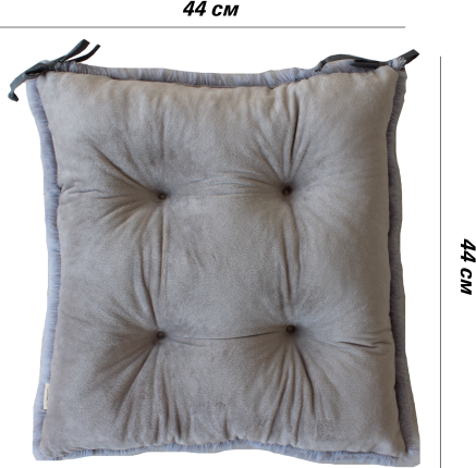 Изображение товара Подушка на стул Lanatex Plush 0350 / 22342 (44x44x10см, серый)