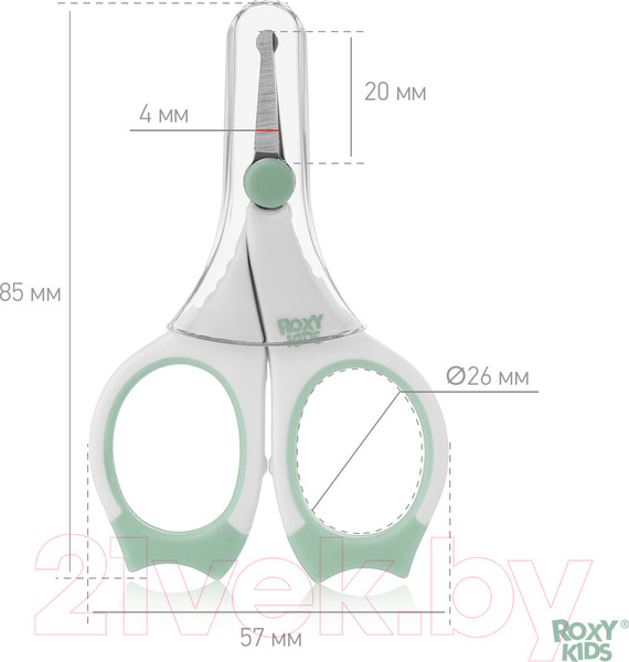 Изображение товара Ножницы для новорожденных Roxy-Kids RPS-002-M с прорезиненными ручками (мятный)