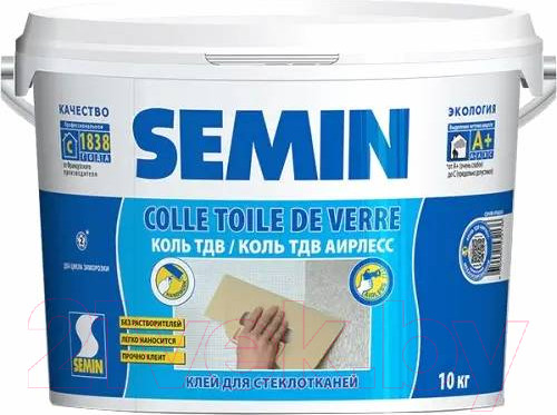 Изображение товара Клей Semin Colle Toile De Verre для стеклообоев (20кг, белая крышка)