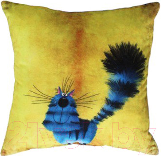 Изображение товара Подушка декоративная Lanatex Кис 0348 / 22298 (35x35x14см, желтый/синий)