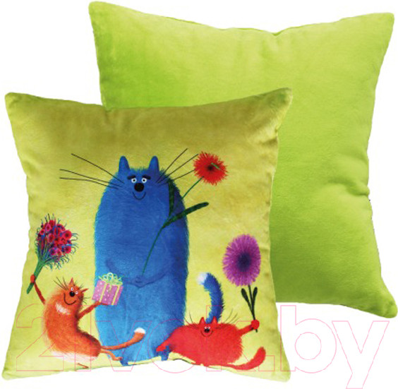 Изображение товара Подушка декоративная Lanatex Кис 0348 / 22306 (35x35x14см, синий/салатовый)