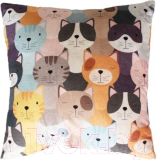 Изображение товара Подушка декоративная Lanatex Кис 0348 / 22302 (35x35x14см, оранжевый/светло-бежевый)