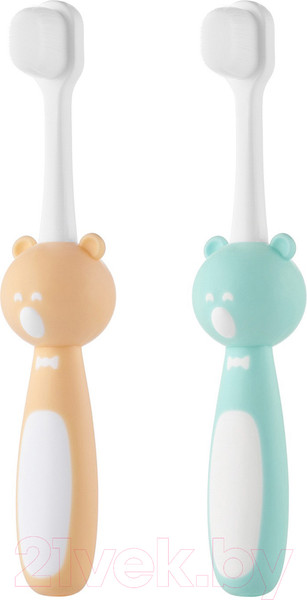 Изображение товара Набор зубных щеток ROXY-KIDS Мишка / RTB-010-OM (оранжевый/мятный)