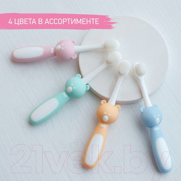 Изображение товара Набор зубных щеток ROXY-KIDS Мишка / RTB-010-OM (оранжевый/мятный)