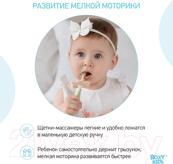 Изображение товара Набор зубных щеток для новорожденных ROXY-KIDS RTB-002 (мятный)