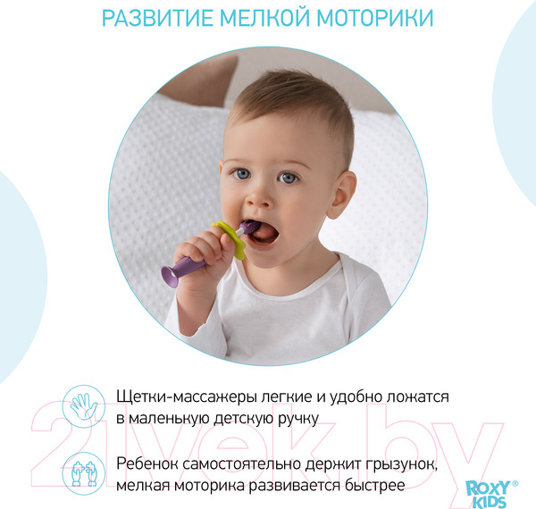 Изображение товара Набор зубных щеток для новорожденных ROXY-KIDS RTB-004 (фиолетовый)