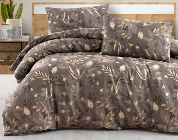 Изображение товара Комплект постельного белья DO&CO Ranforce Karel 1.5сп / 11950 (коричневый)