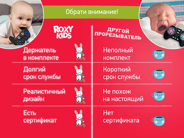 Изображение товара Прорезыватель для зубов ROXY-KIDS Игровой джойстик / RTVP-002
