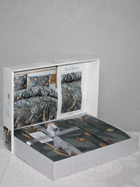 Изображение товара Комплект постельного белья DO&CO Ranforce Karel 1.5сп / 11950 (зеленый)