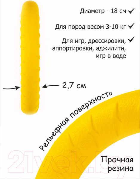 Изображение товара Игрушка для собак SkyRus Кольцо / 145105 (желтый)