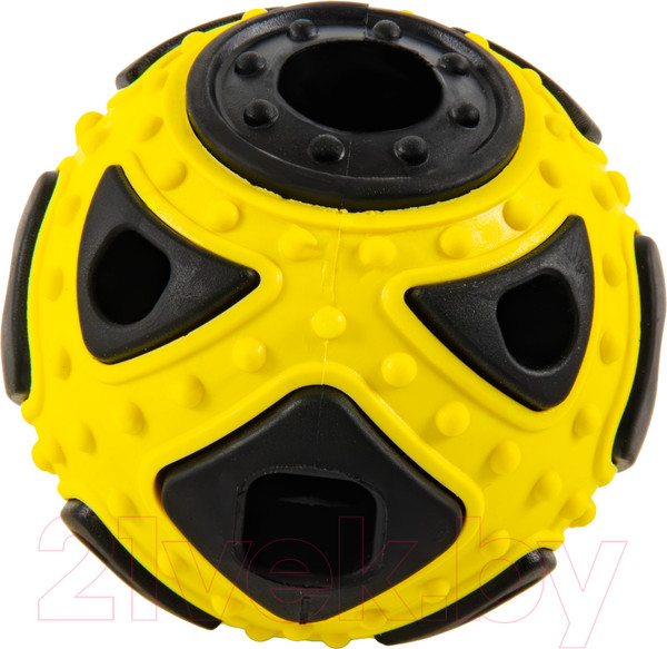 Изображение товара Игрушка для собак SkyRus Мяч для лакомств / 145011 (черный/желтый)