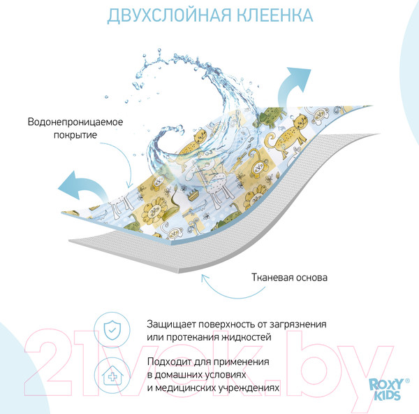 Изображение товара Клеенка детская Roxy-Kids R-0078/77N (белый/желтый/синий)