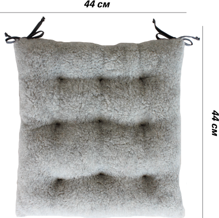 Изображение товара Подушка на стул Lanatex Wool 0349 / 22328 (44x44x9см, серый)