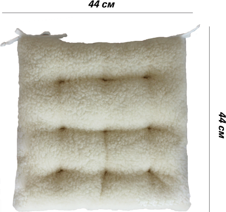 Изображение товара Подушка на стул Lanatex Wool 0349 / 22329 (44x44x9см, молочный)