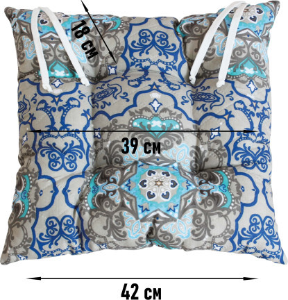 Изображение товара Подушка на стул Lanatex 0339 / 22143 (44x44x10см, светло-коричневый/голубой)