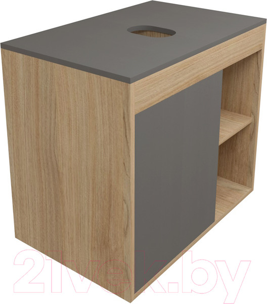 Изображение товара Тумба под умывальник Teymi Nura 70 / T60530 (дуб эврика/графит матовый)